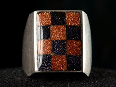 1970s Inlaid Checkerboard Ring