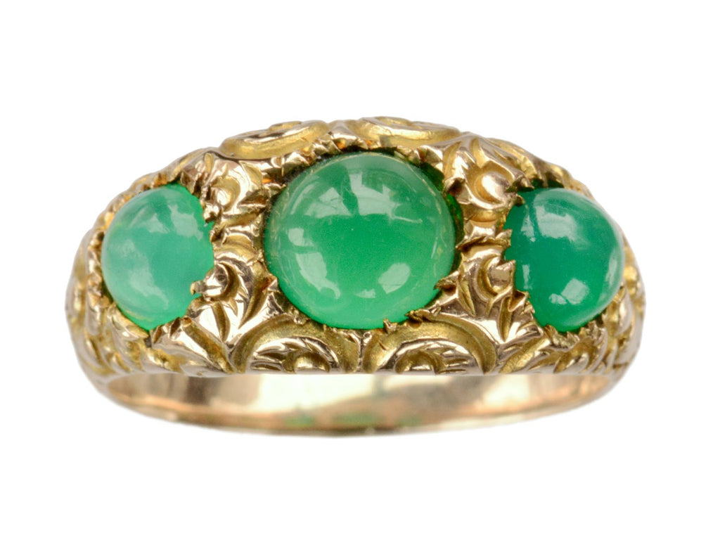 1890s Victorian Chrysoprase Ring (on white background)