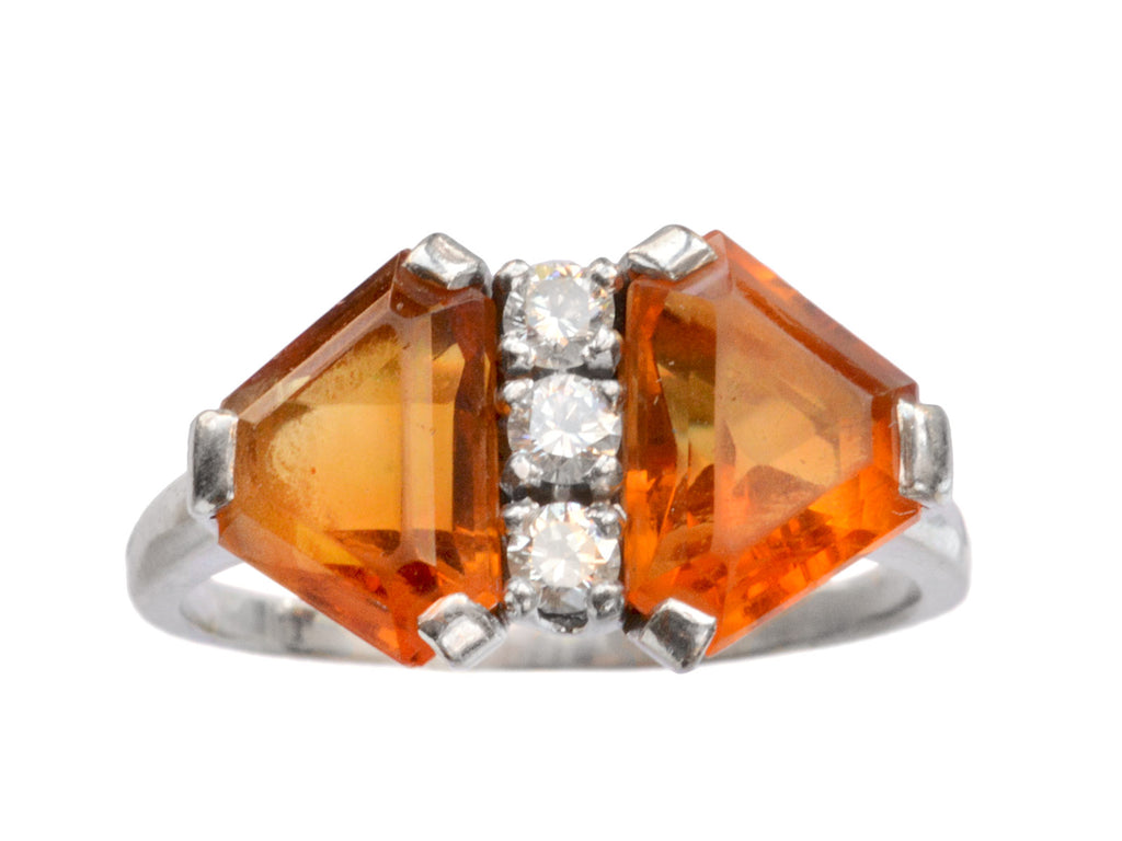 1940s Deco Citrine Ring (on white background)