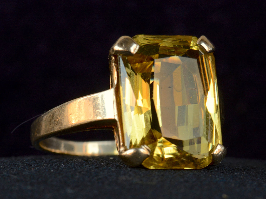 1940s Yellow Crystal Ring