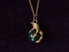 1970s Jade Bird Claw Necklace