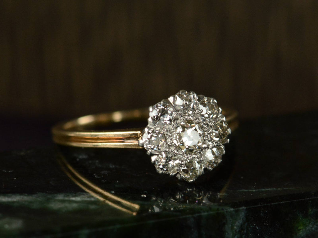 c1910 Edwardian Diamond Cluster Ring