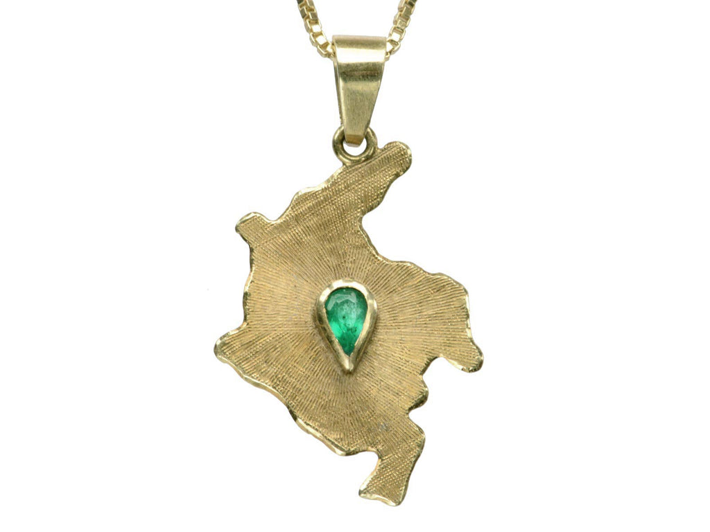 1980s Emerald Colombia Pendant (on white background)