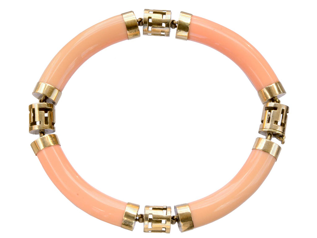 1960s Chinese Coral Bracelet (on white background)