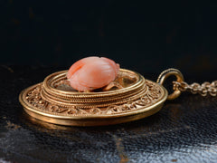 1870s Etruscan Revival Coral Bug Necklace