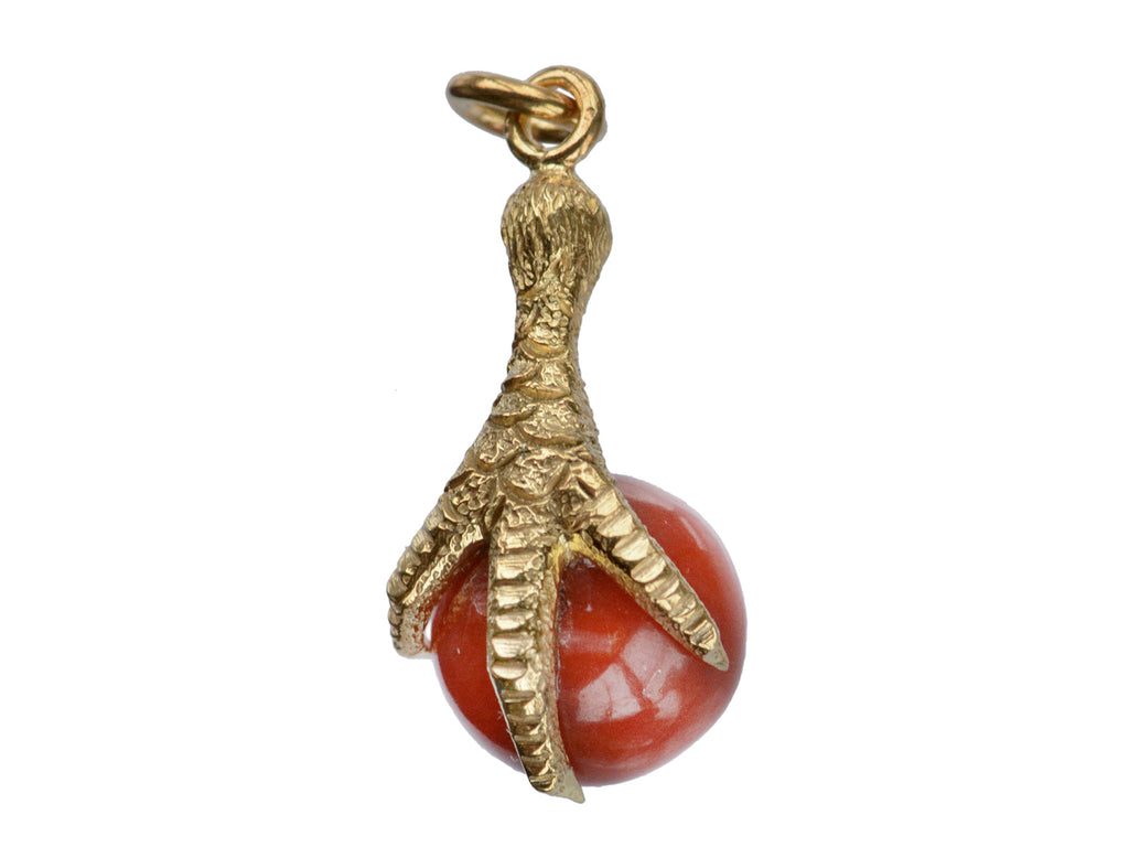 c1890 Coral Talon Charm (on white background)