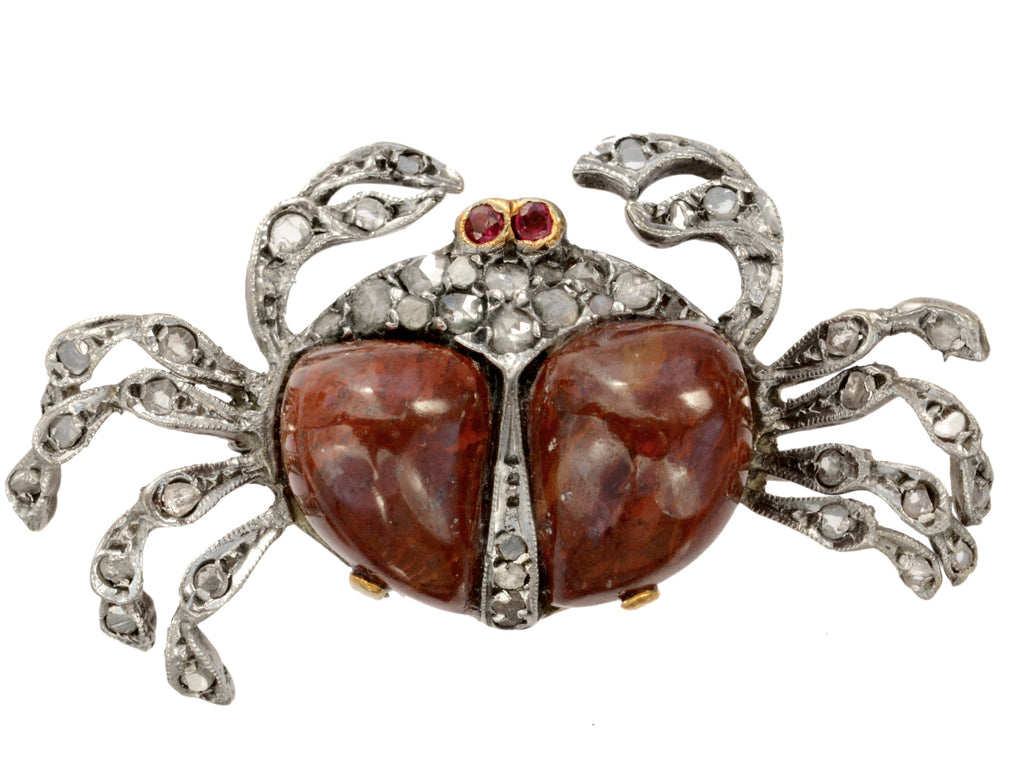 c1890 Victorian Crab Brooch (on white background)