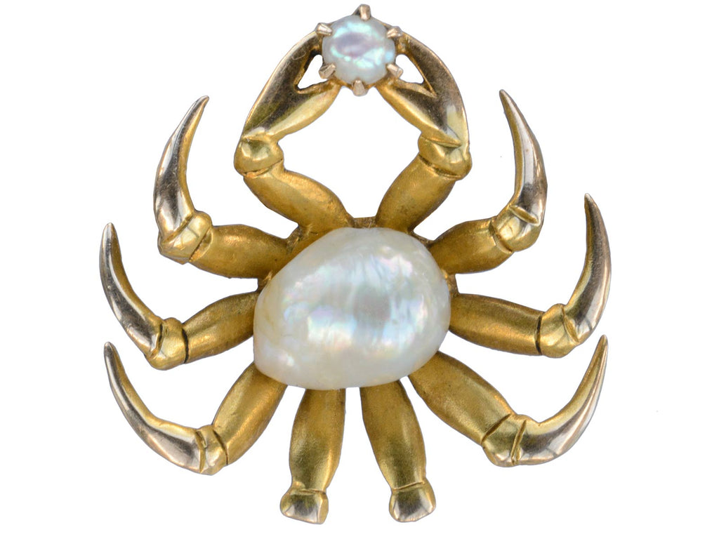 1910s Pearl Crab Brooch (on white background)