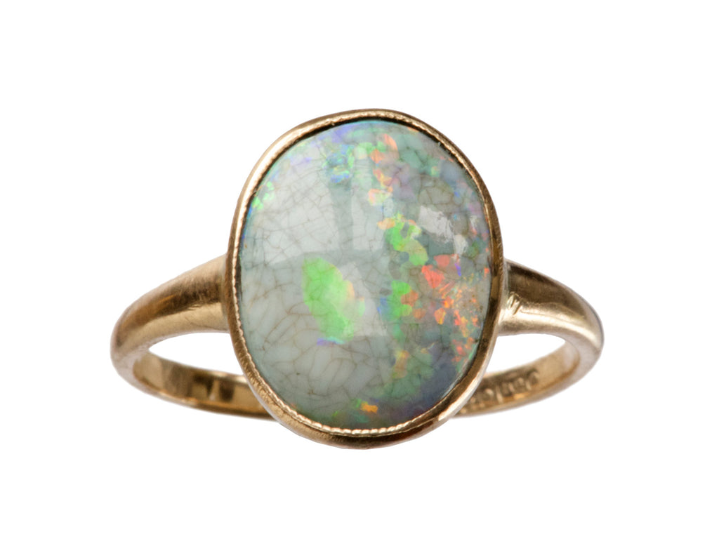 1900s Crazed Opal Ring (on white background)