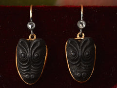 thumbnail of 1890s Lava Crocodile Earrings (on black background)