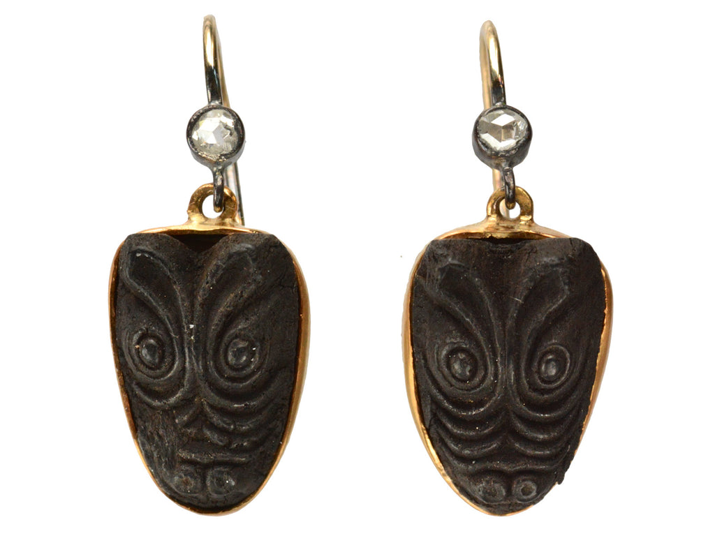 1890s Lava Crocodile Earrings (on white background)