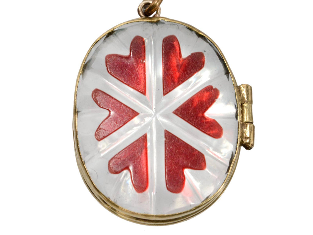 c1850 Victorian Cut Crystal Locket (on white background)