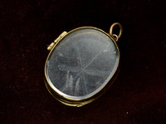 thumbnail of c1850 Victorian Cut Crystal Locket (backside)