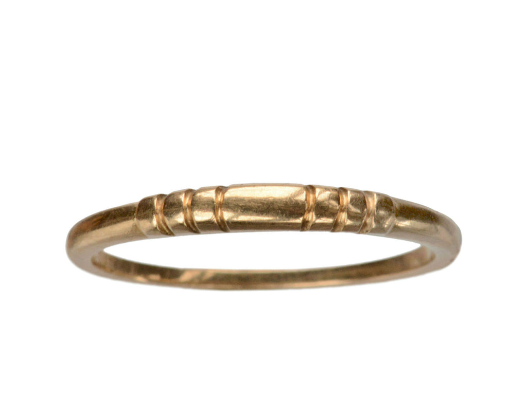 1940s Striped 14K Band (on white background)