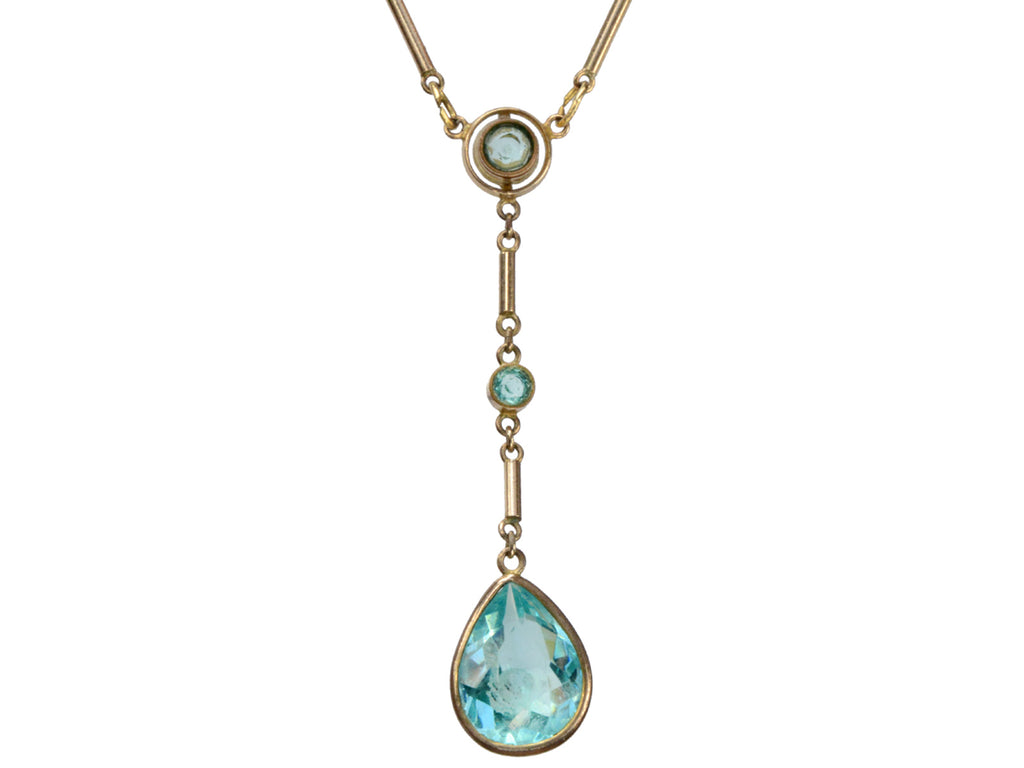 c1920 Art Deco Blue Necklace (on white background)