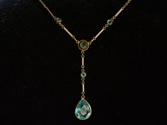 thumbnail of c1920 Art Deco Blue Necklace (on black background)