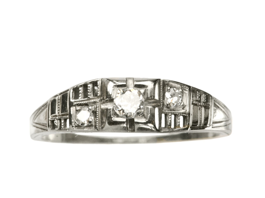 1930s Deco Filigree Ring (on white background)
