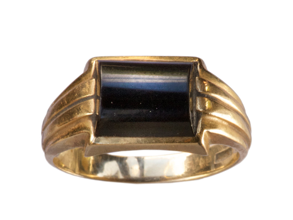 1920s Deco Onyx Ring (on white background)