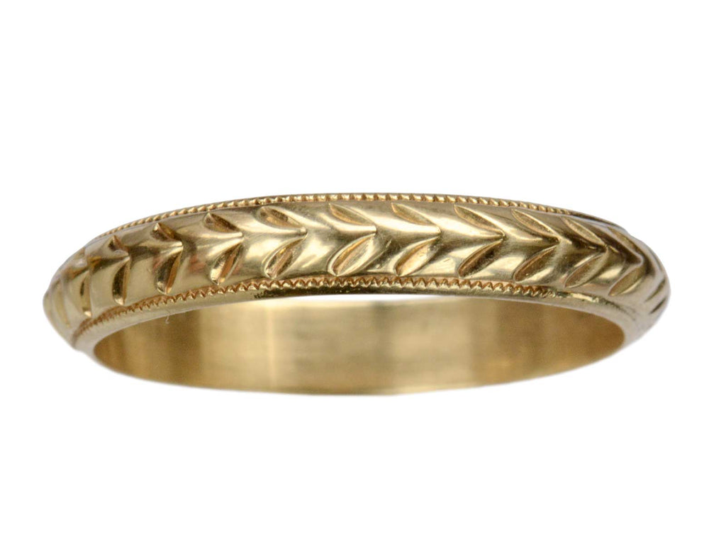 1930s Decorated 3.7mm 14K Band (on white background)