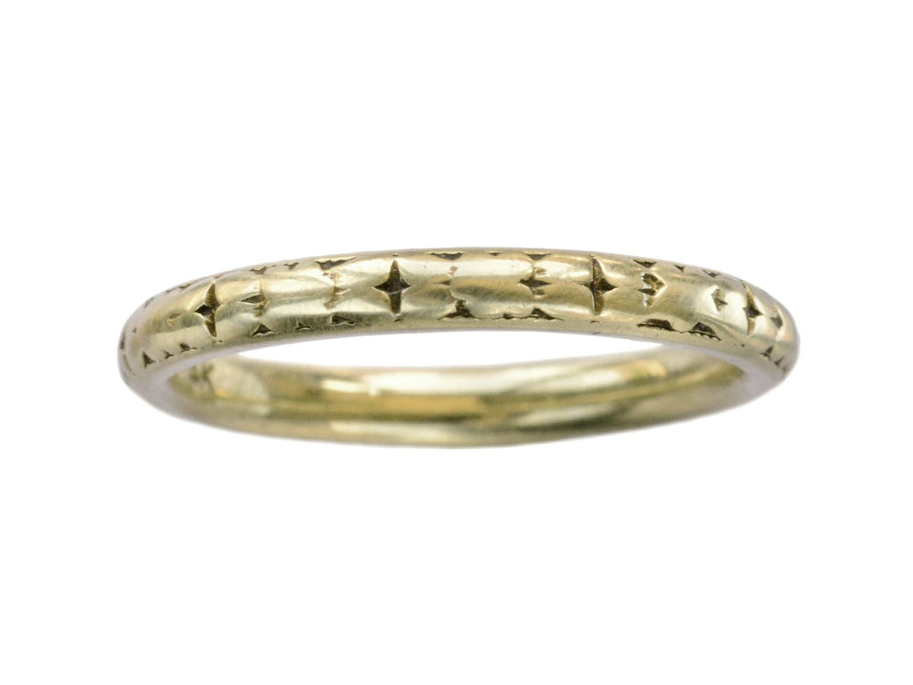1930s Decorated Yellow Gold Band (on white background)