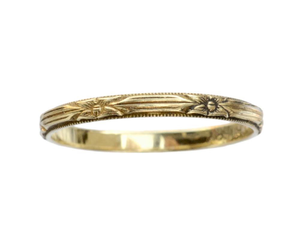 1930-40s Decorated Wedding Band (on white background)