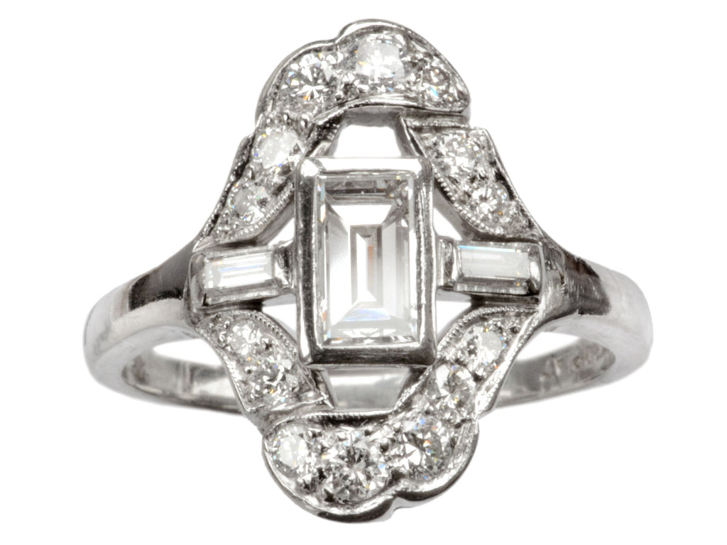 1930s Deco 0.60ct Rectangle Ring (on white background)