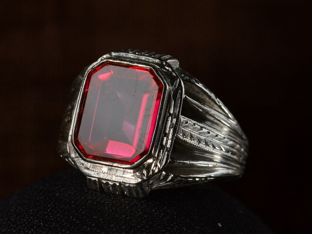 c1930 Art Deco Red Ring