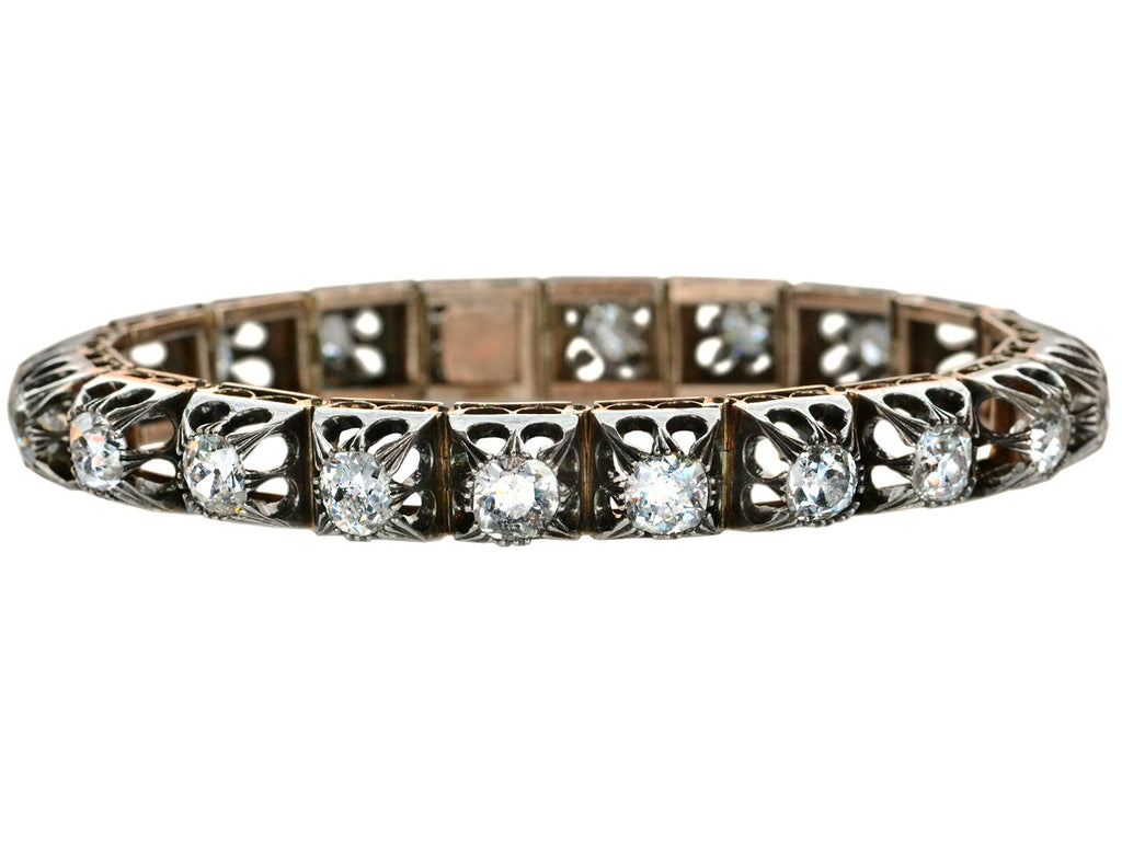 c1850 Old Mine Cut Diamond Bracelet (on white background)