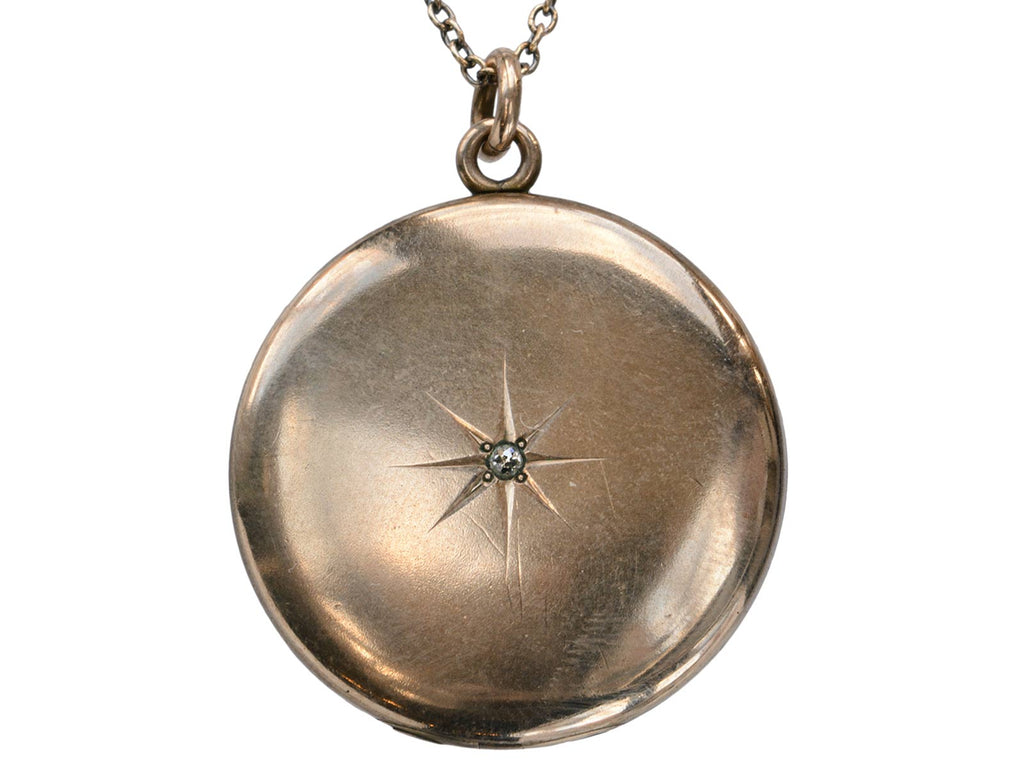 c1900 Round Diamond Locket (on white background)