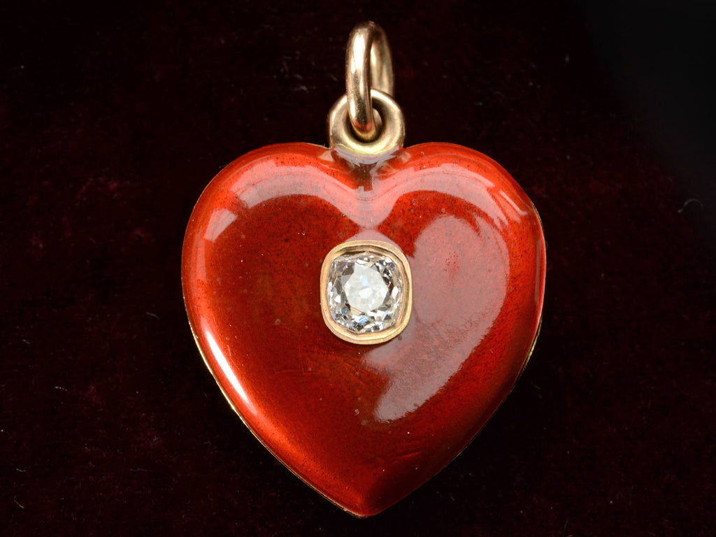 c1900 Diamond Heart Locket (detail)