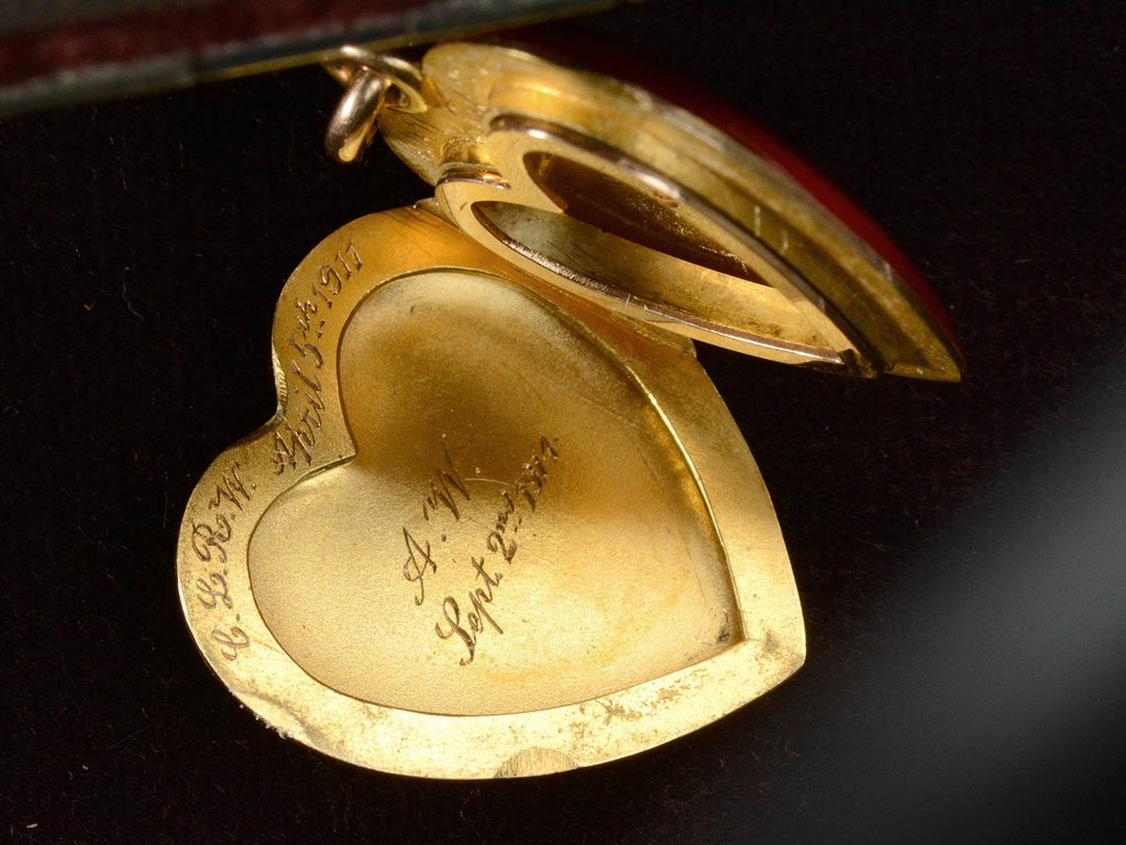 c1900 Diamond Heart Locket (shown open)