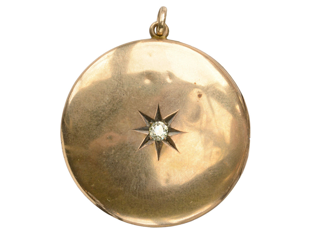 1890s Victorian Diamond Locket (on white background)