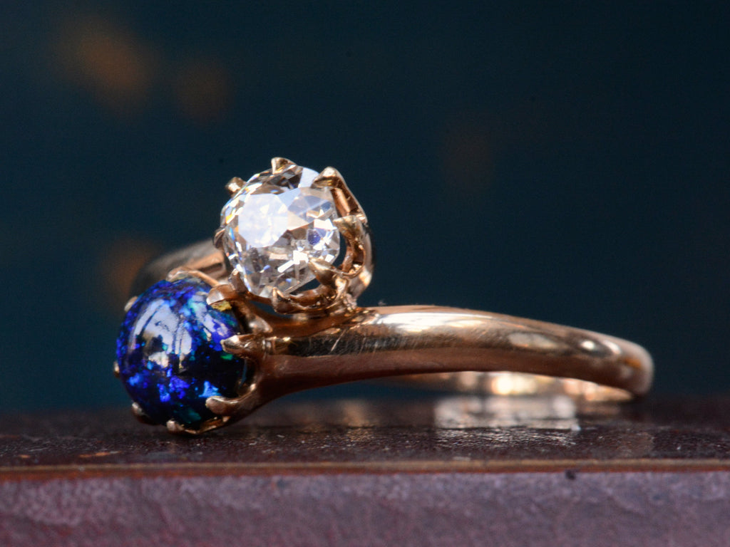 1900s Opal & Diamond Crossover Ring