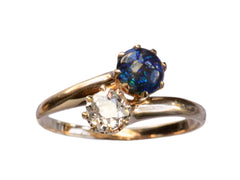 1900s Opal & Diamond Crossover Ring