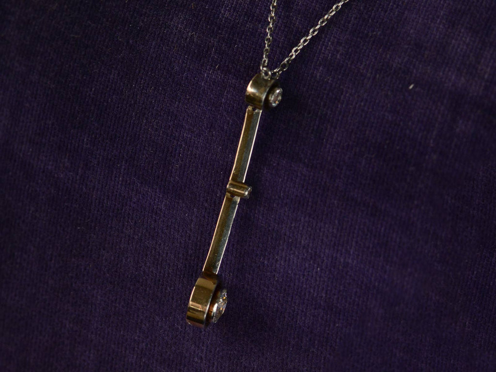 1900s Edwardian Diamond Pendant Necklace