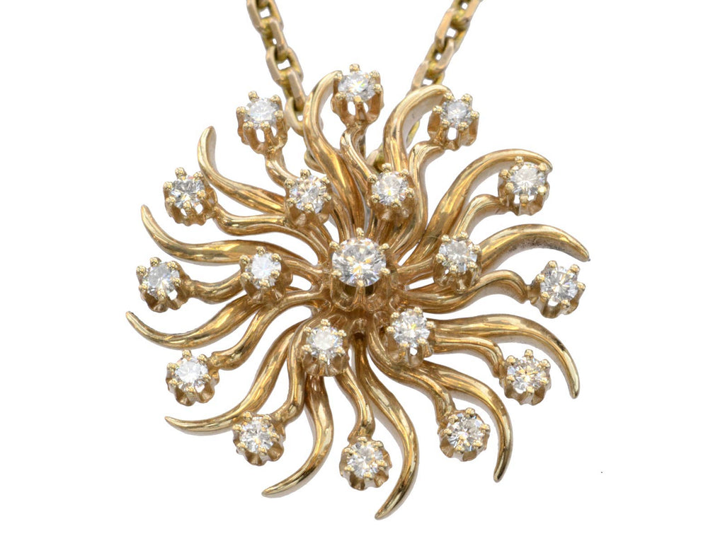 c1900 Edwardian Diamond Pendant (on white background)