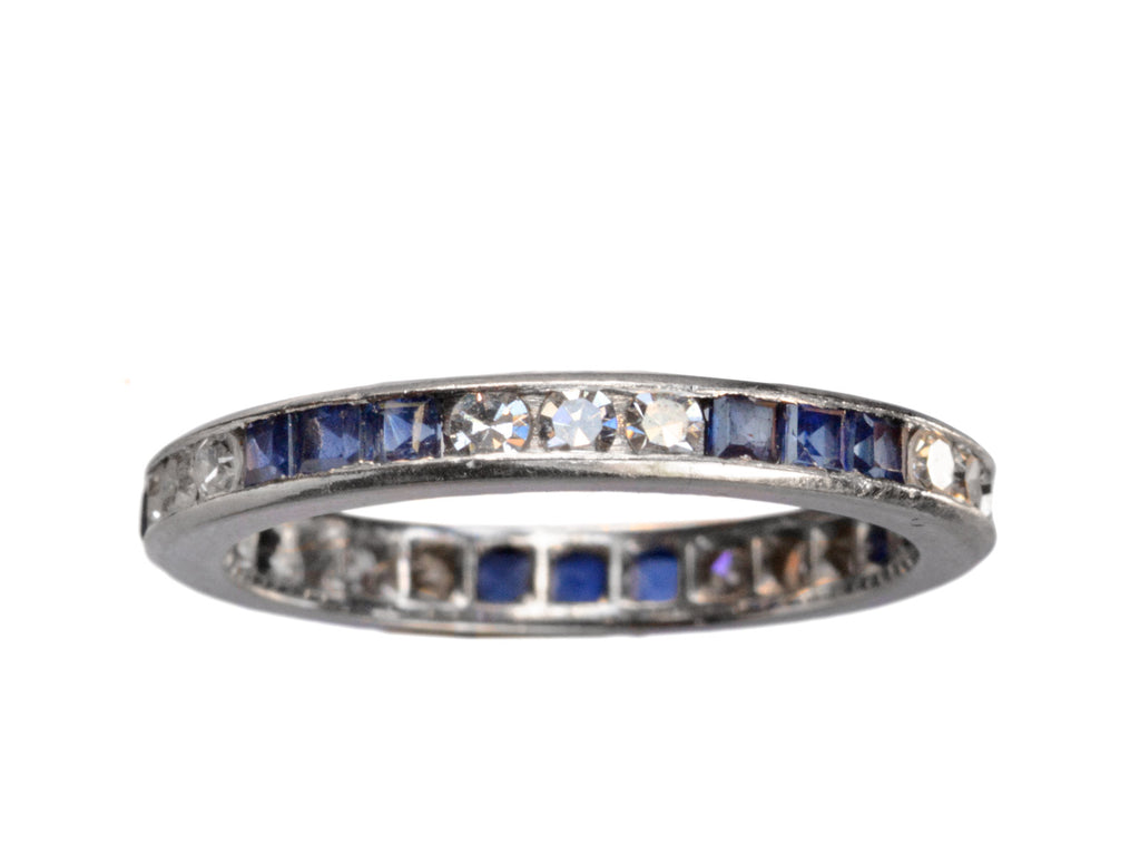 1930s Diamond & Sapphire Band (on white background)