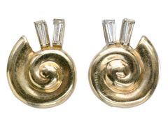 1970s Diamond Snail Earrings