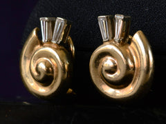1970s Diamond Snail Earrings