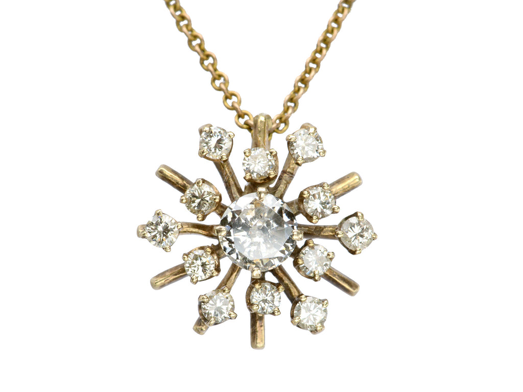 c1950 Diamond Starburst Pendant (on white background)