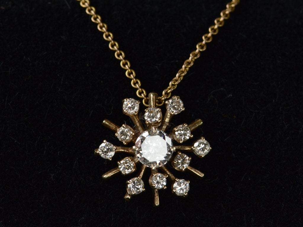 c1950 Diamond Starburst Pendant