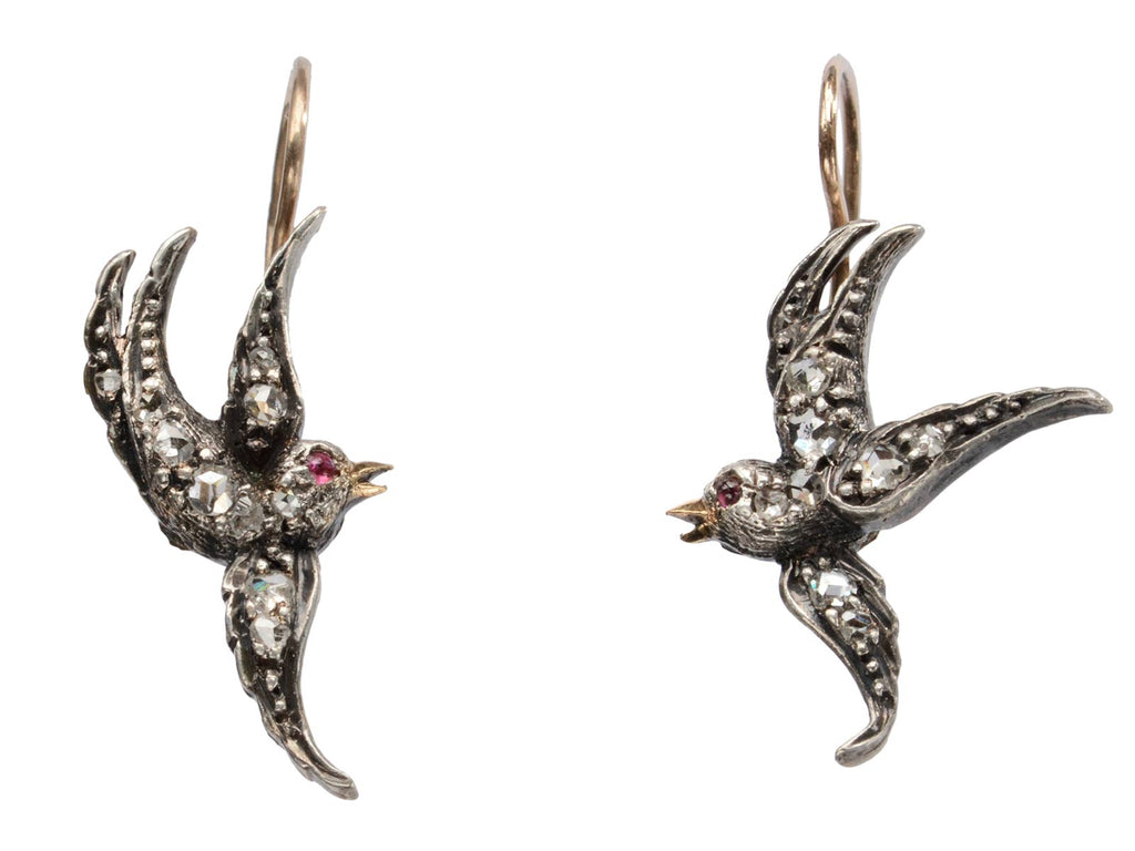 c1890 Swallow Earrings