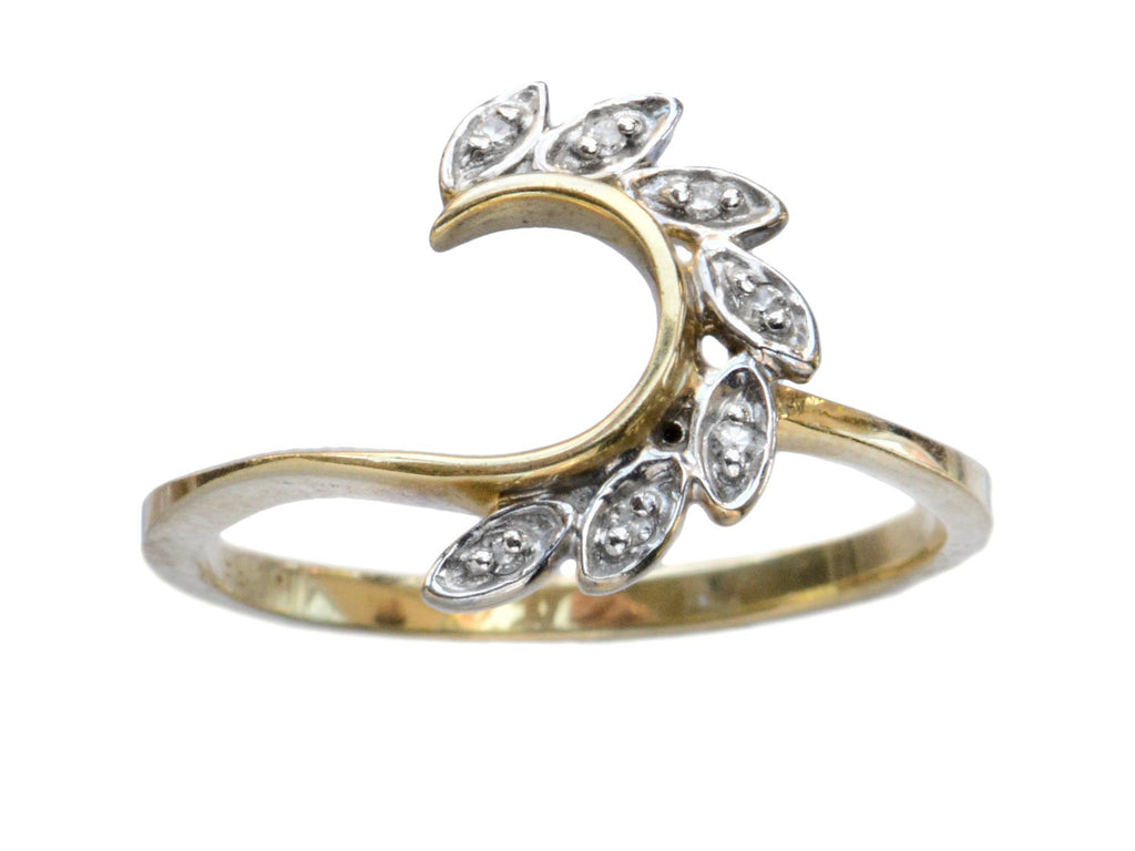 1970s Diamond Wave Ring (on white background)