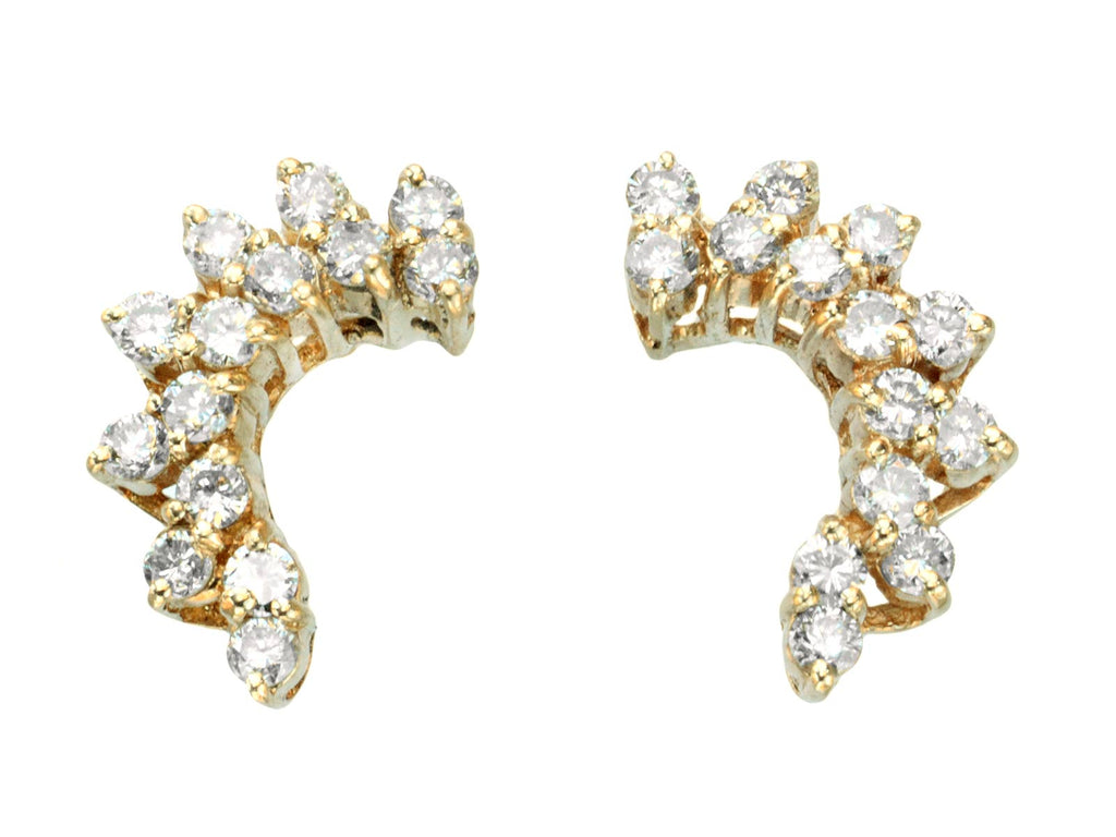 1980s Diamond Wing Earrings