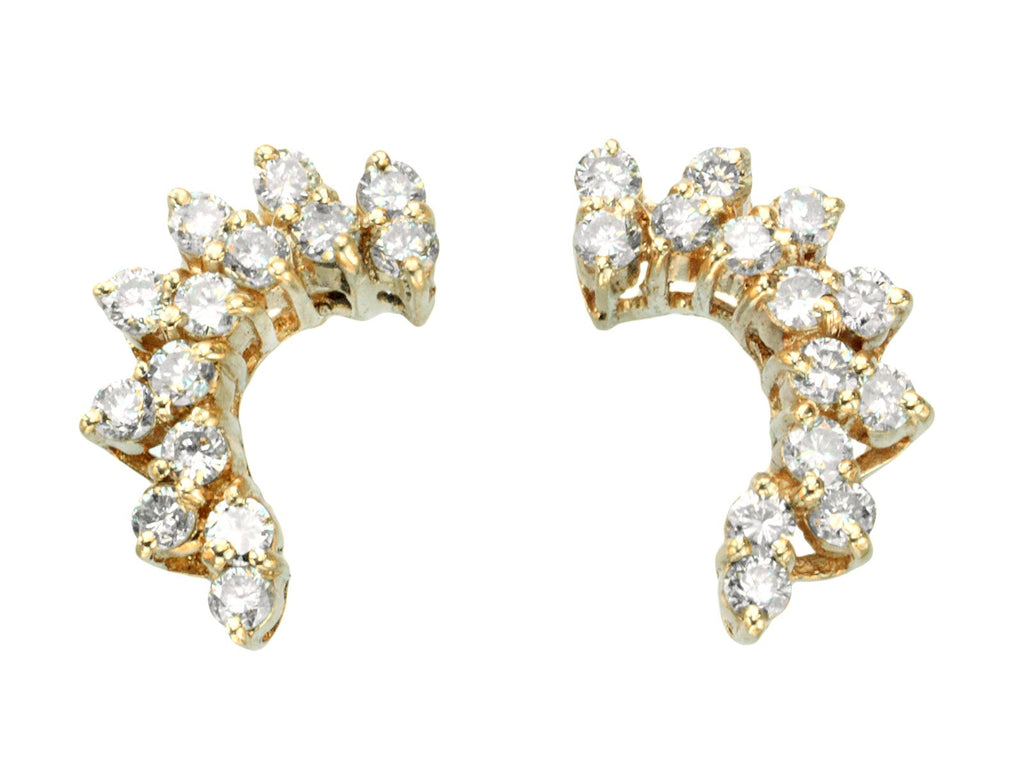 1980s Diamond Wing Earrings (on white background)