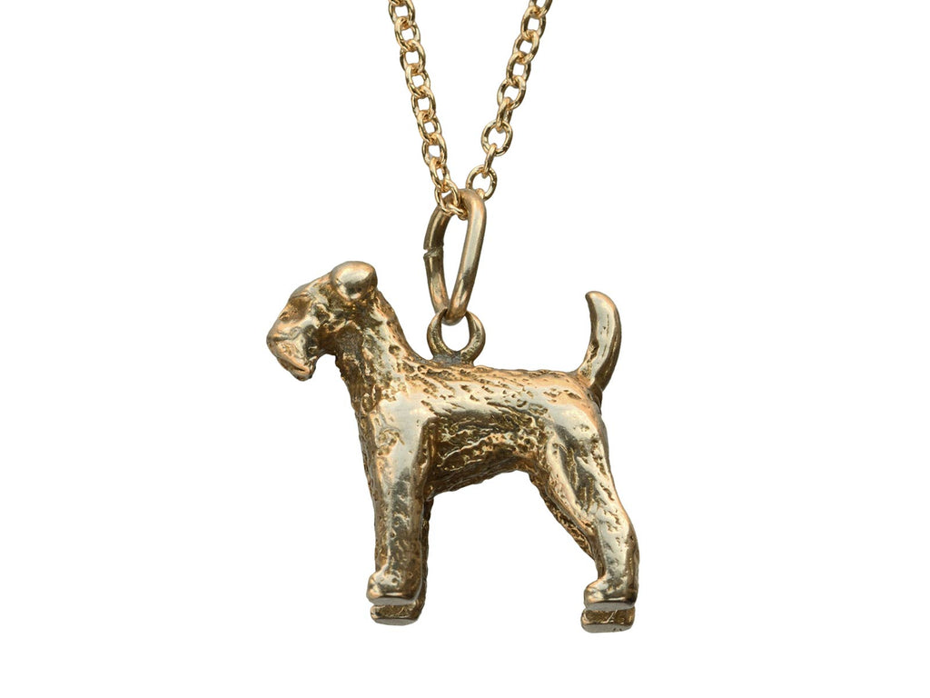 c1950 Gold Airedale Charm (on white background)