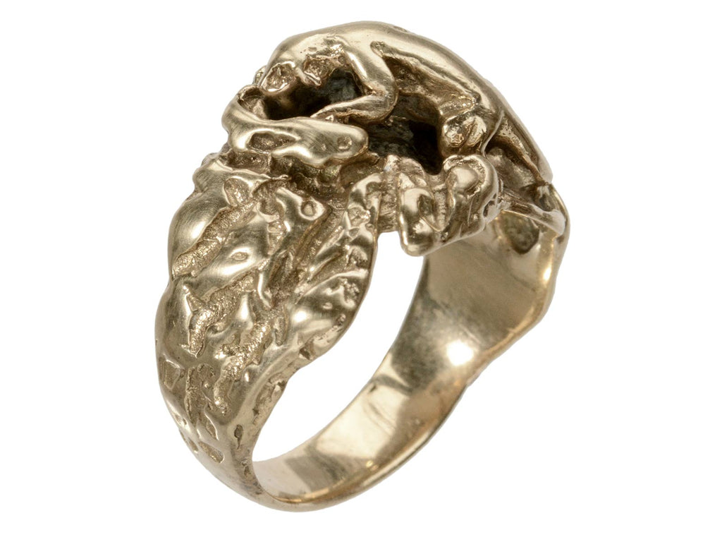 1910s Nouveau Dog Ring (on white background)