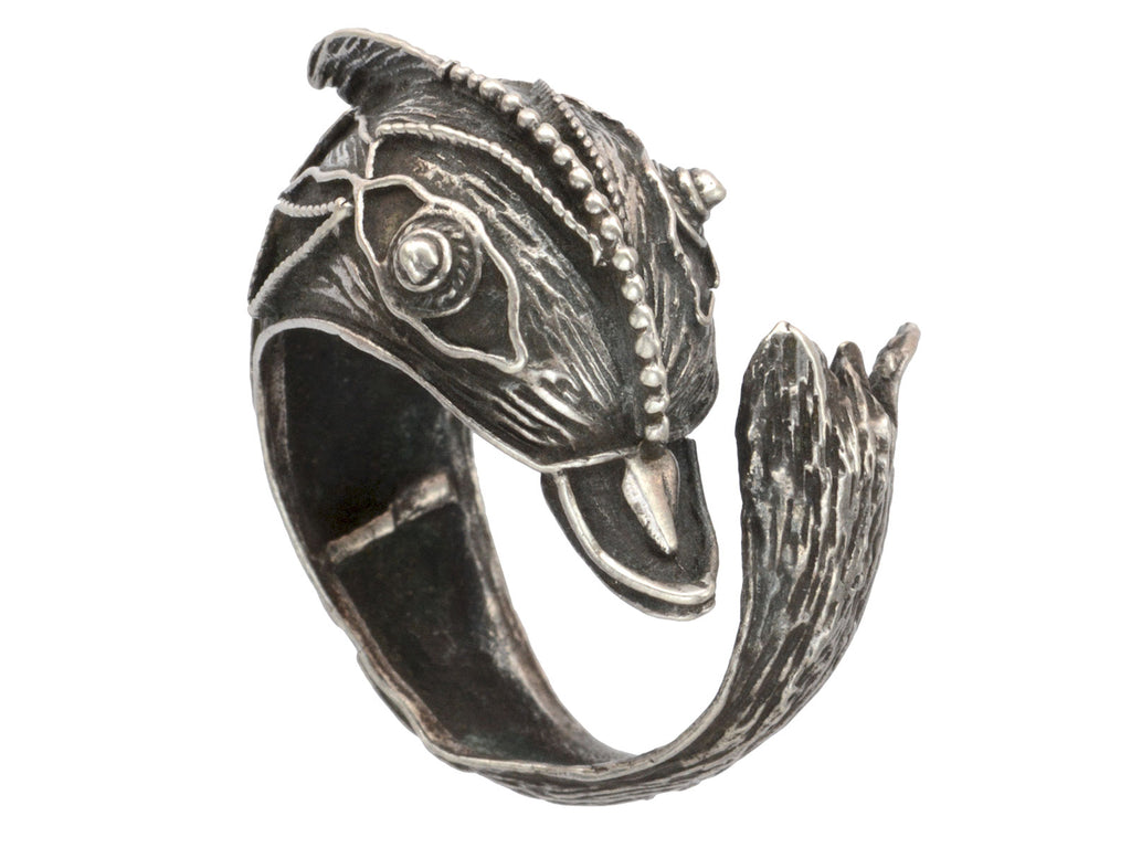 1950s Silver Dolphin Ring