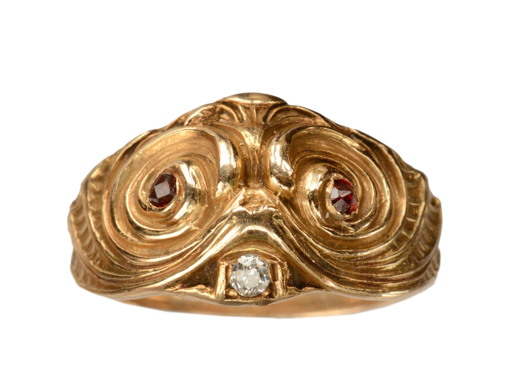 1890s Art Nouveau Dolphin Ring (on white background)