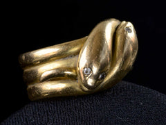 thumbnail of 1911 Double Snake Ring, 18K (side view)